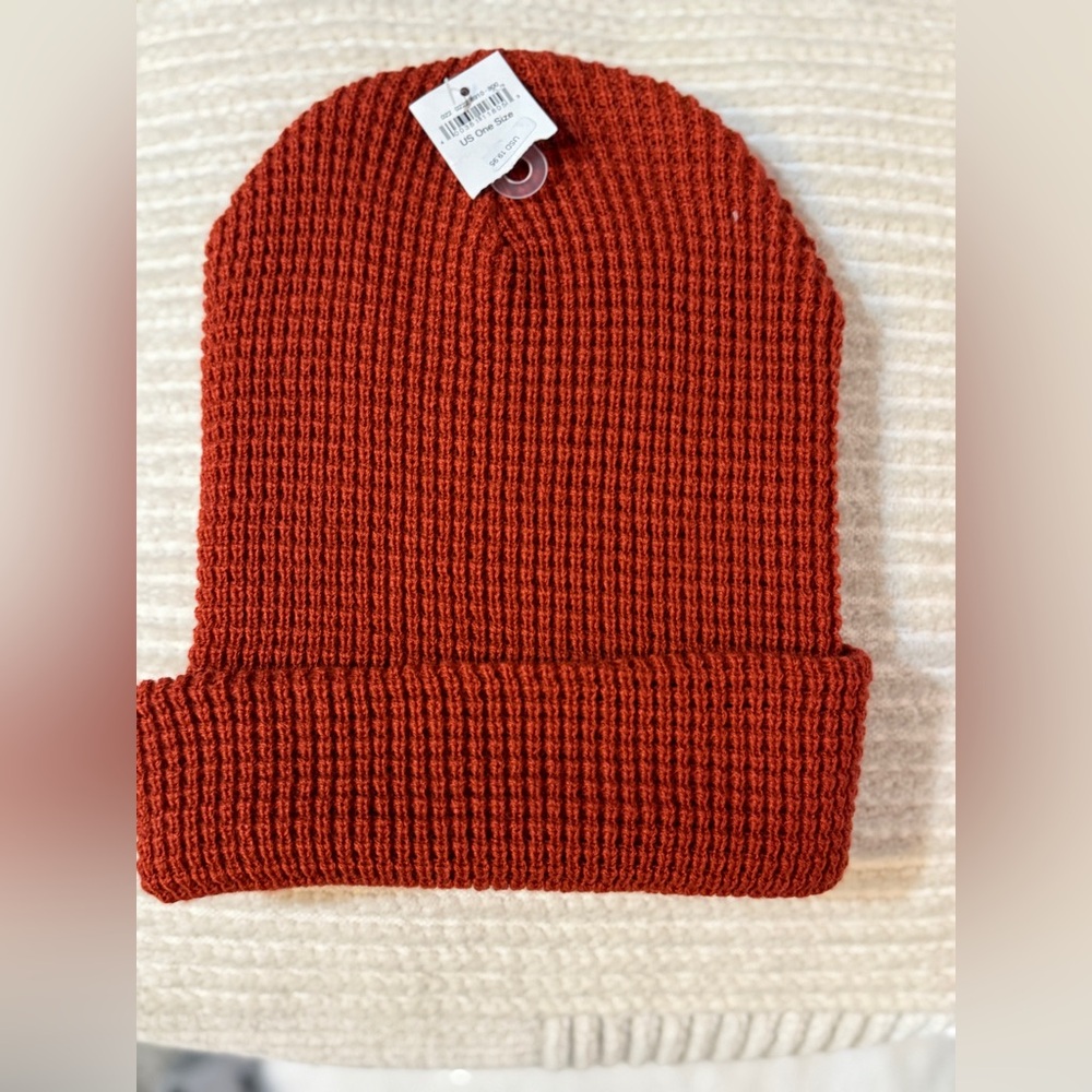 NWT American Eagle Rust Waffle Knit Beanie - Picture 4 of 6